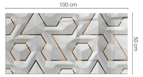 Placă dreptunghiulară din sticlă pentru șemineu Model de forme tridimensionale