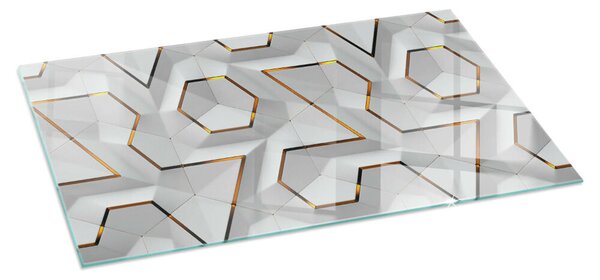 Placă dreptunghiulară din sticlă pentru șemineu Model de forme tridimensionale