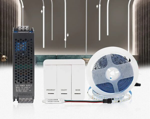 Kit Bandă LED Digitală Lumină Neutră 4000K 10m 10W/m 24V cu Transformator 200W și Controler