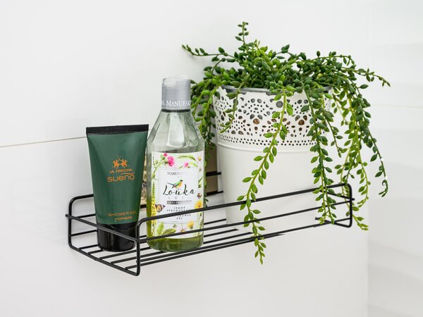 Polita de baie fara gaurire VIENTO, neagra