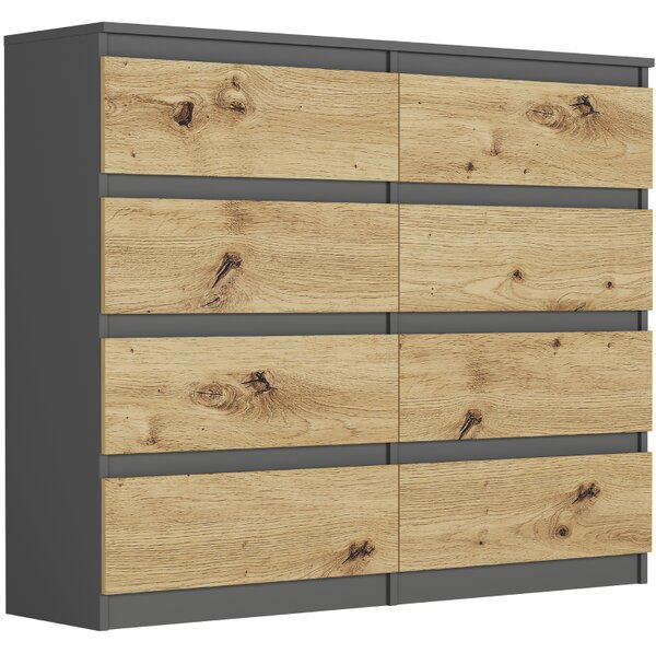 Comoda cu 8 sertare R-120-S8 - diferite variante de culoare sonoma