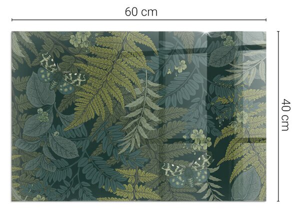Sticlă dreptunghiulară sub sobă Modele de plante cu fluturi