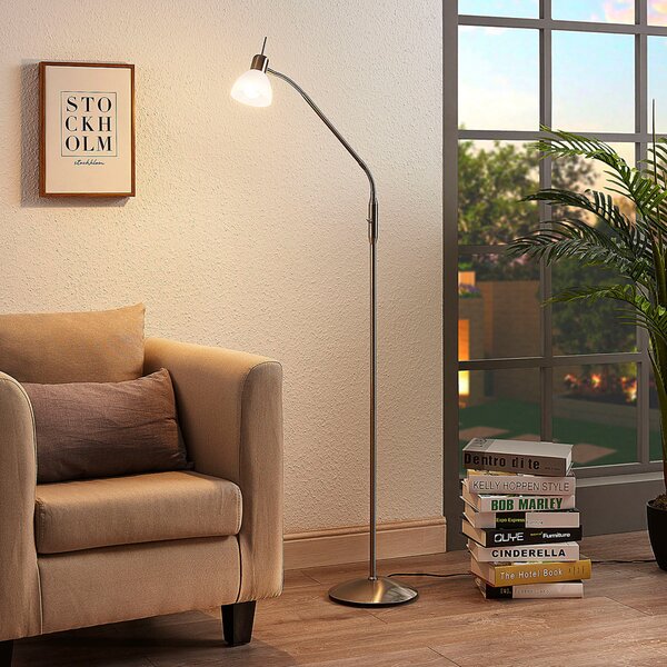 Lindby lampadar Gwendolin, 160 cm, sticlă, E14, reglabil, Metalic, Camera de zi / sufragerie, Metal, Modern, Proiector suspendat