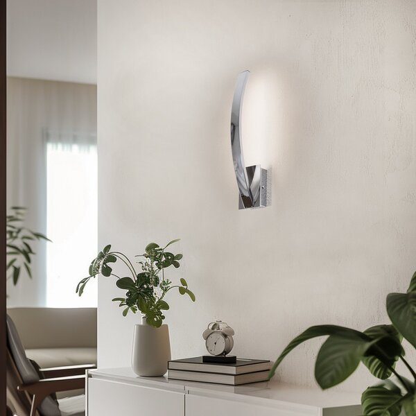 Domiluce Aplică perete LED Umbra lumină indirectă crom, reglabil, Metalic, Hol, Metal, Modern