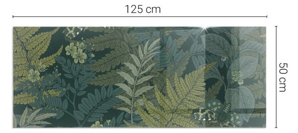Sticlă dreptunghiulară sub sobă Modele de plante cu fluturi