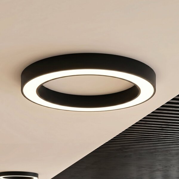 Arcchio Plafonieră LED Sharelyn, Ø 80 cm, negru, dimabil, reglabil, Negru, Bucătărie, Aluminiu, Modern