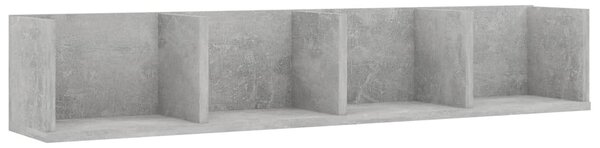 Raft de perete CD-uri, gri beton, 100x18x18 cm, lemn prelucrat