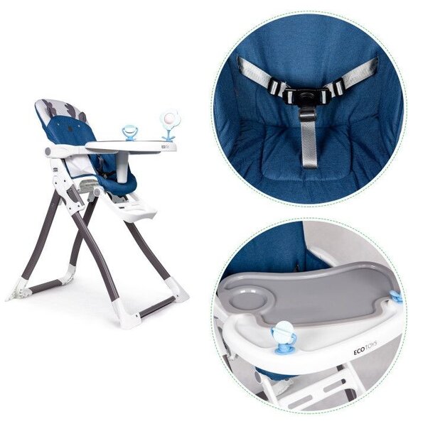 Scaun de sufragerie modern albastru