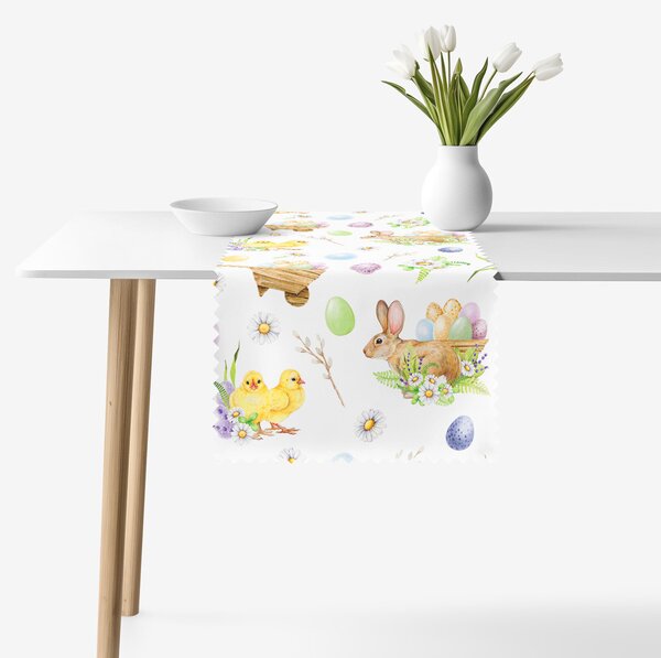 Goldea napron de masă teflonat de paște - simboluri de paște 50x180 cm