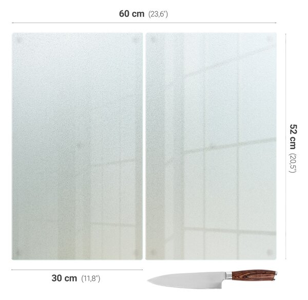 Tocător din sticlă cu finisaj dublu semitransparent