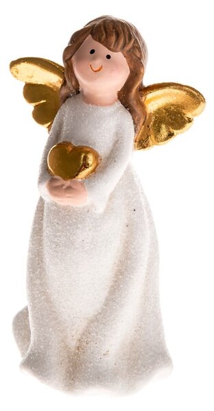 Figurină înger din ceramică albă Dakls, înălțime 12,8 cm