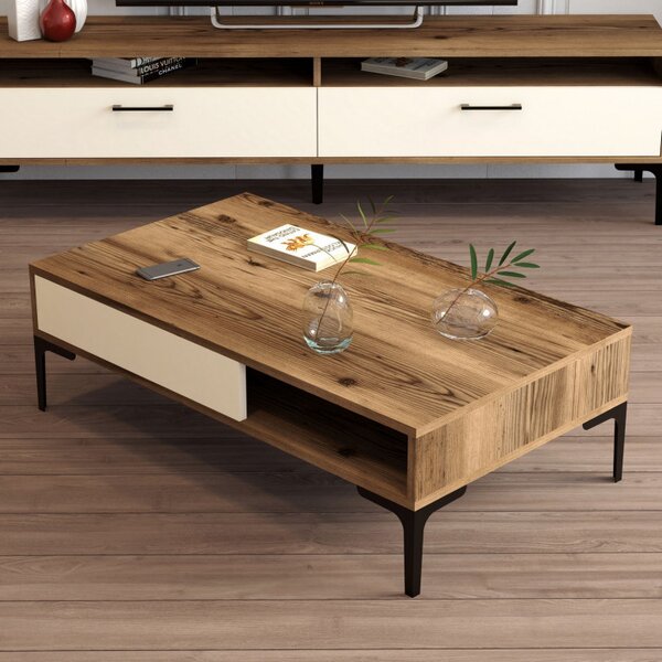 Masuta de Cafea Istanbul - Walnut, Crem