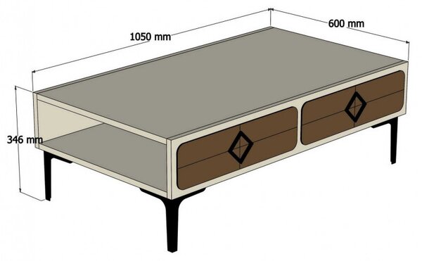 Masuta de Cafea Samba - Walnut