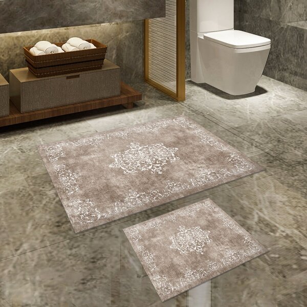 Covorașe de baie gri/taupe 2 buc. 60x100 cm – Foutastic