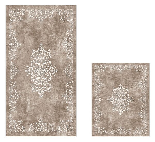 Covorașe de baie gri/taupe 2 buc. 60x100 cm – Foutastic