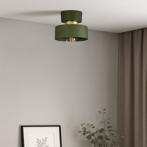 Plafonieră IGNIA 1xE27/60W/230V verde/aurie