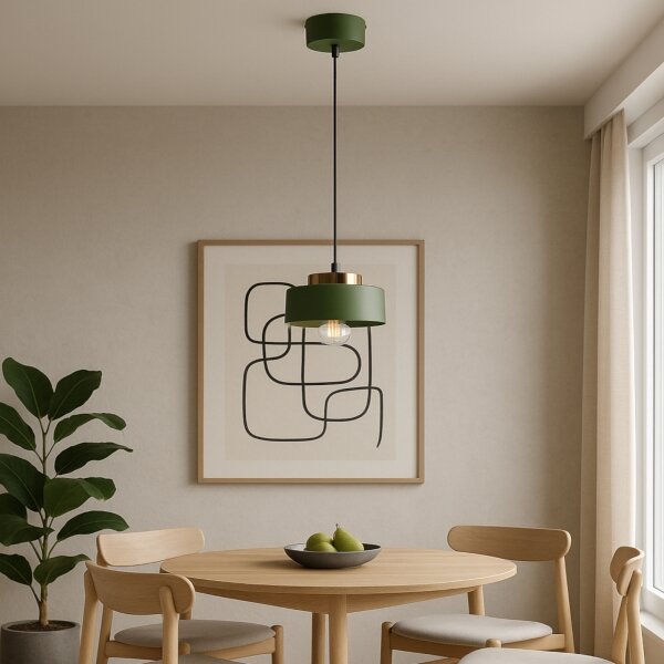 Lustră suspendată pe cablu IGNIA 1xE27/60W/230V verde/auriu