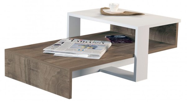 Masuta de Cafea Chain - Alb, Walnut