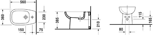 Duravit D-Code bideu stativ alb 22411000002