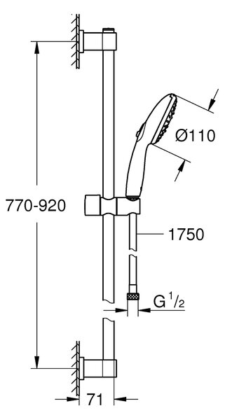 Grohe Vitalio Start set de duș perete crom 26956001