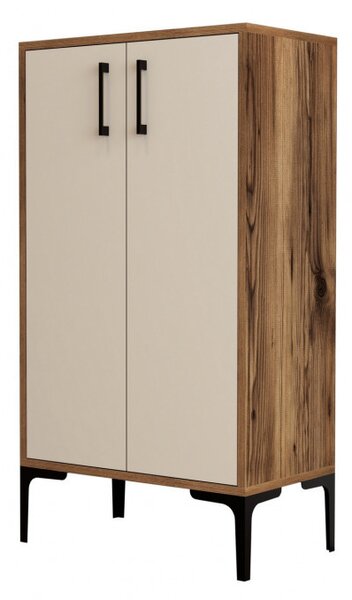 Dulap Pantofi Prag - Walnut, Crem