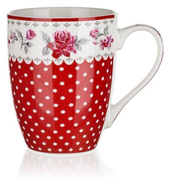Cană din ceramică Banquet ROSA 340 ml, roșu, 