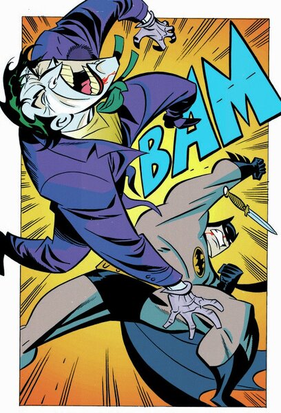Poster de artă Joker and Batman fight, (26.7 x 40 cm)