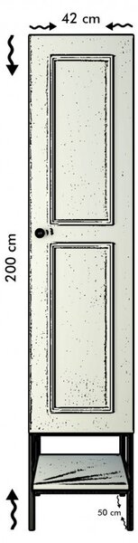Dulap Martin 1 - Alb, Negru, Gold