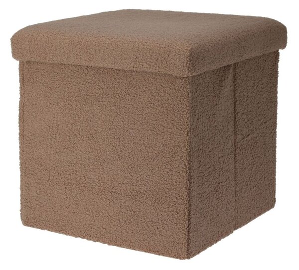 Taburet pliabil cu spațiu de depozitare - Storage Solutions®, tip cutie, otoman, culoare cafeniu, 38x38x38 cm