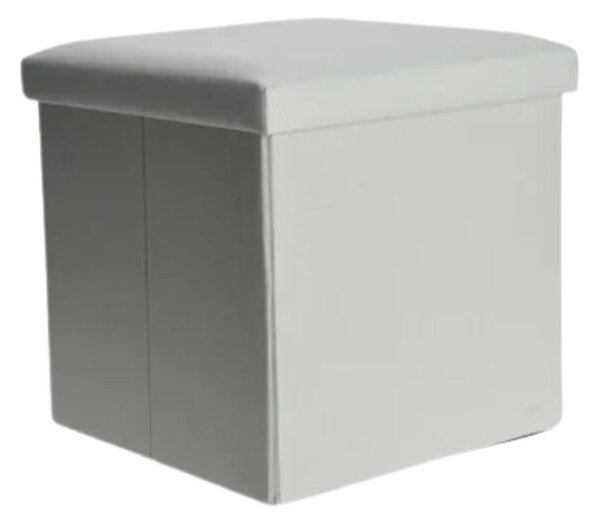 Taburet pliabil cu spațiu de depozitare - Storage Solutions®, tip cutie, otoman, culoare verzuliu, 38x38x38 cm