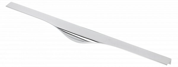 Maner metalic aplicat pentru mobilier, model MOLINA, stil modern/minimalist, Lungime totala = 296 mm, finisaj crom lucios