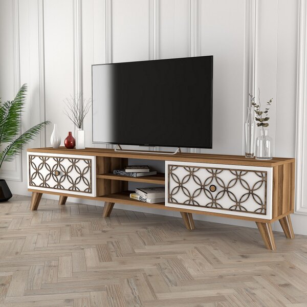 Comoda TV Class - Walnut, Alb