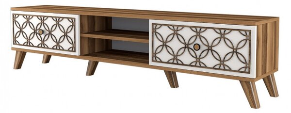 Comoda TV Class - Walnut, Alb
