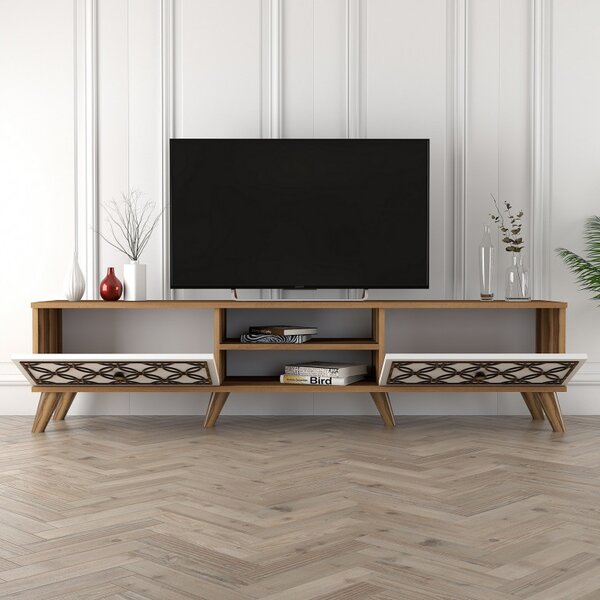 Comoda TV Class - Walnut, Alb