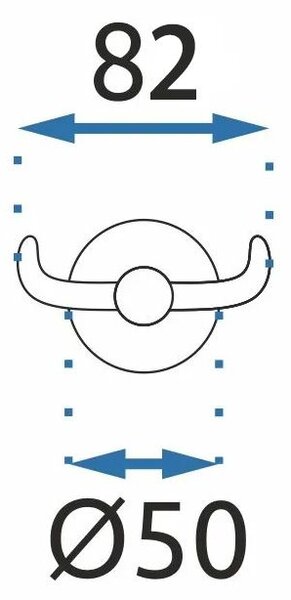 Rea Mist 02, 2 cârlige pentru prosoape 332914A, negru mat, REA-06901