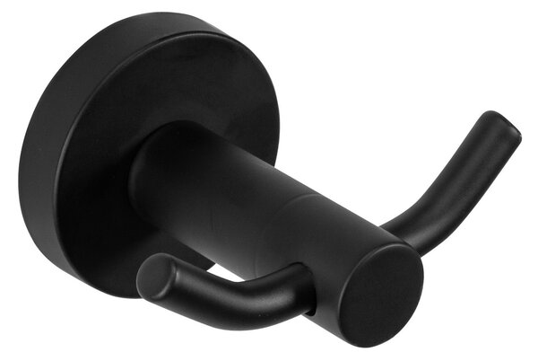 Rea Mist 02, 2 cârlige pentru prosoape 332914A, negru mat, REA-06901