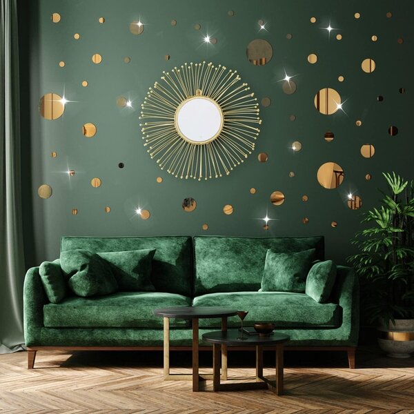 Set Oglinzi Design 3D GOLD ROUND - Oglinzi Decorative Acrilice Luxury Home 30 buc/set