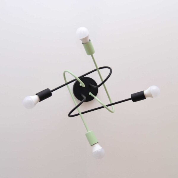 Lustră aplicată OXFORD 4xE27/15W/230V negru/verde