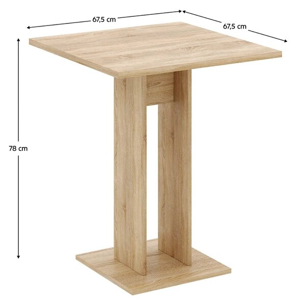 Masa EVERET, stejar sonoma, DTD laminat, 68x68x78 cm