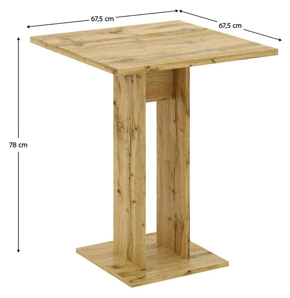 Masa EVERET, stejar wotan, DTD laminat, 68x68x78 cm