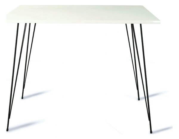 Masa 801CMY2936, alb/negru, PAL melaminat/metal, 90x90x75 cm