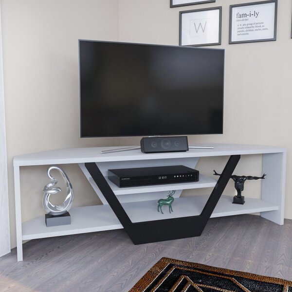 Comoda TV Sares - Alb, Negru