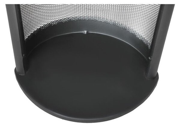 Set accesorii semineu, otel, cleste, carlig, perie, lopata, suport depozitare, negru