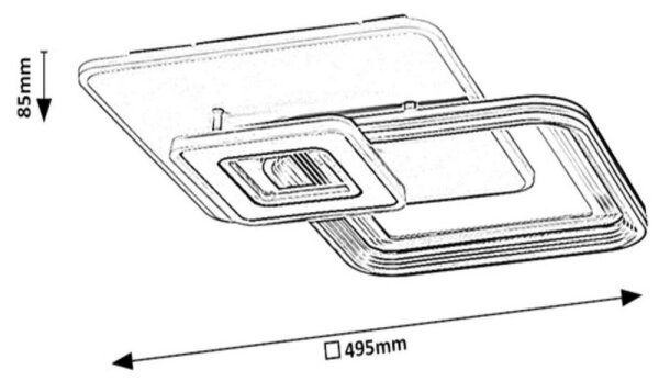 Rabalux 2937 - Lustră LED reglabilă, 48W, 230V, 3000K/4000K/6000K + telecomandă