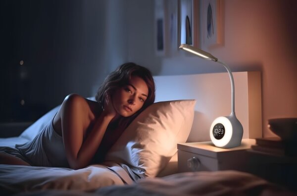 Lampă LED RGBW dimabilă de masă cu ceas deșteptător Immax 08979L FALCON LED/10W/12V