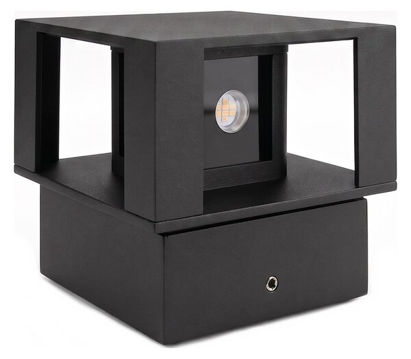 Aplică LED de perete pentru exterior, 12 W, 230 V, IP54, neagră