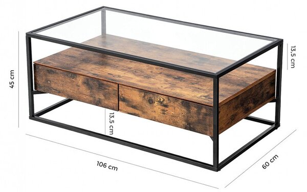 Masuta de Cafea Vasagle, 106x57x45cm