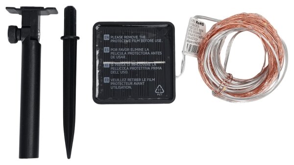 Aigostar - Ghirlandă solară LED, 200 LED, 8 funcții, 22 m, IP65, alb rece, 800 mAh
