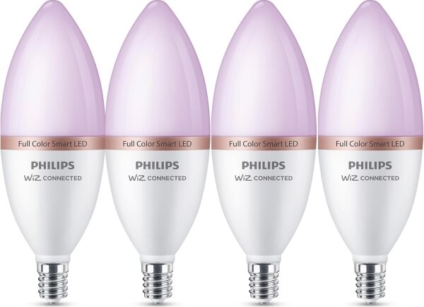 Set de 4 becuri LED RGB reglabile Philips SMART C37 E14/5W/230V 2200-6500K