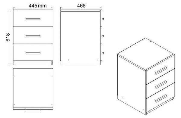 Set birou VO13-BA, nuc/gri antracit, PAL melaminat
